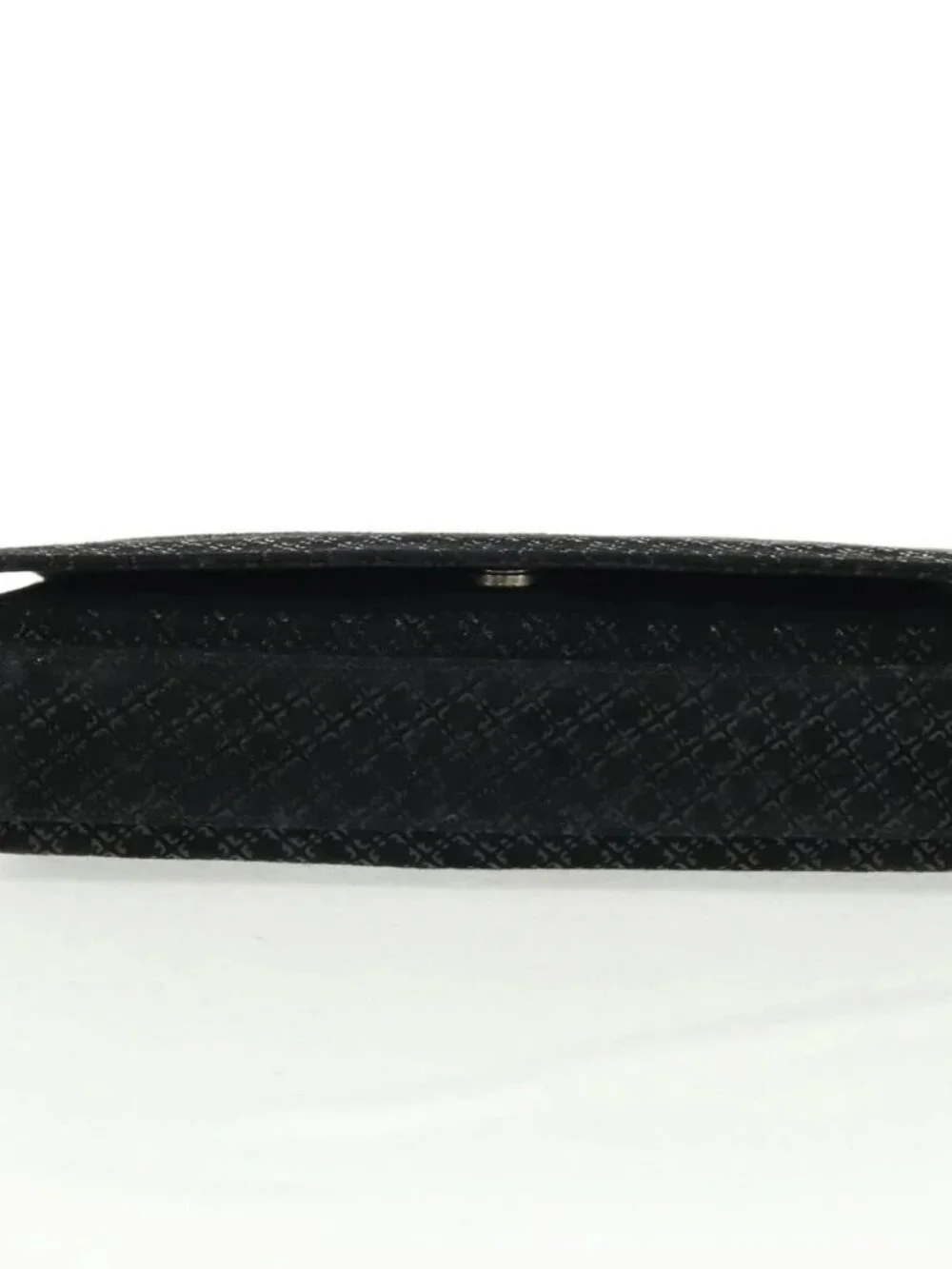 Salvatore Ferragamo Chain Shoulder Bag Suede Black Silver Auth 154248V